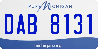 MI license plate DAB8131