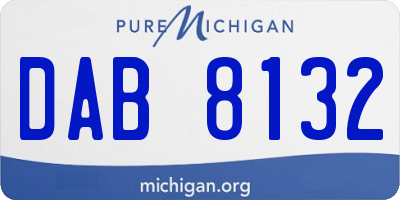 MI license plate DAB8132