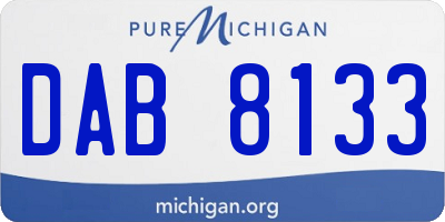 MI license plate DAB8133