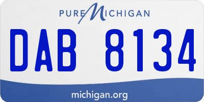 MI license plate DAB8134
