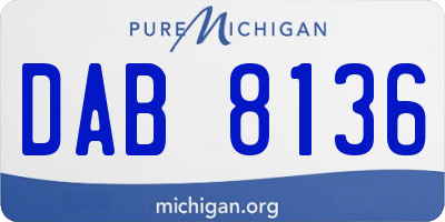 MI license plate DAB8136