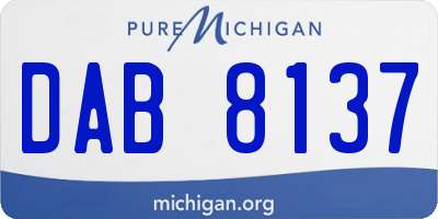 MI license plate DAB8137