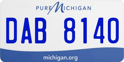 MI license plate DAB8140
