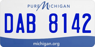 MI license plate DAB8142