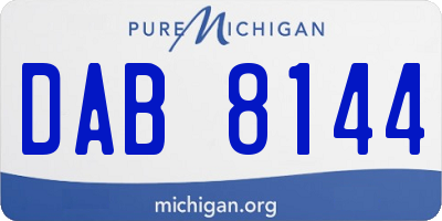 MI license plate DAB8144