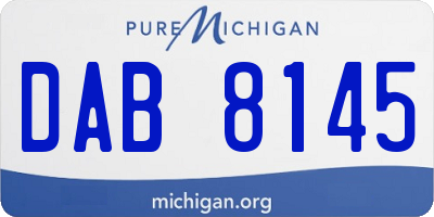 MI license plate DAB8145