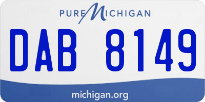 MI license plate DAB8149