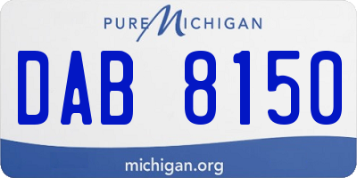 MI license plate DAB8150