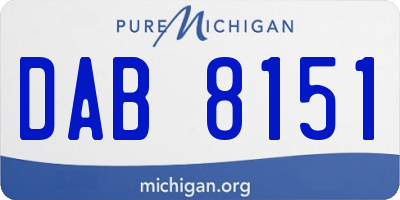 MI license plate DAB8151