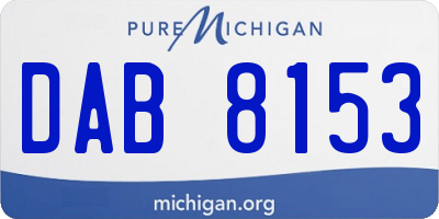MI license plate DAB8153