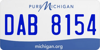 MI license plate DAB8154