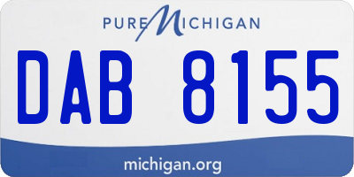 MI license plate DAB8155