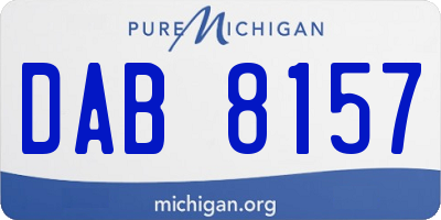 MI license plate DAB8157