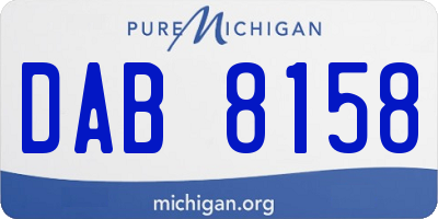 MI license plate DAB8158
