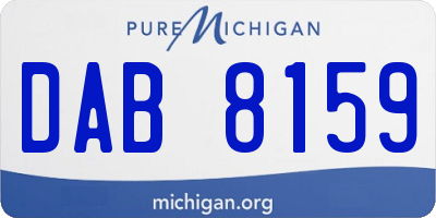 MI license plate DAB8159