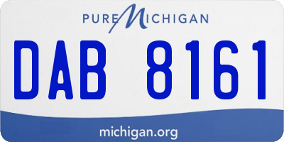 MI license plate DAB8161
