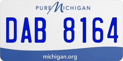 MI license plate DAB8164