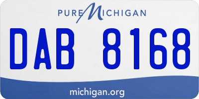 MI license plate DAB8168