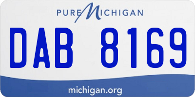 MI license plate DAB8169