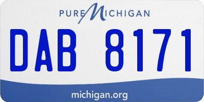 MI license plate DAB8171