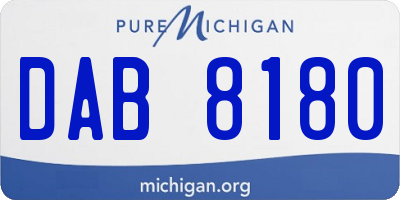 MI license plate DAB8180