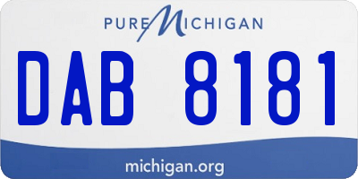 MI license plate DAB8181