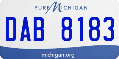 MI license plate DAB8183