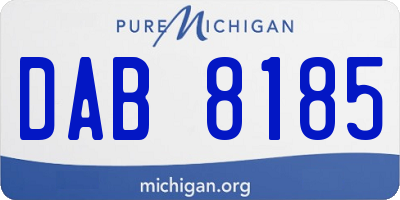 MI license plate DAB8185