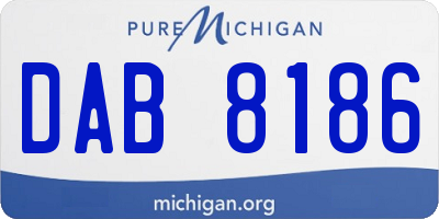 MI license plate DAB8186