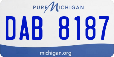 MI license plate DAB8187