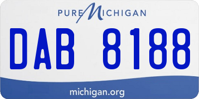 MI license plate DAB8188