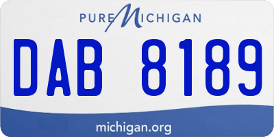 MI license plate DAB8189