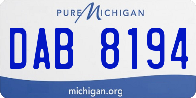 MI license plate DAB8194