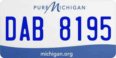 MI license plate DAB8195
