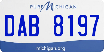 MI license plate DAB8197