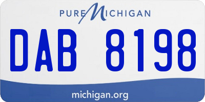 MI license plate DAB8198