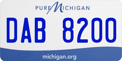 MI license plate DAB8200