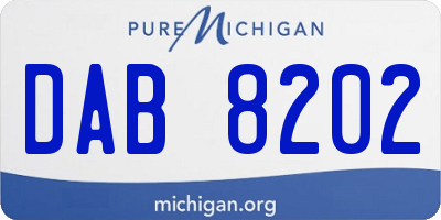 MI license plate DAB8202