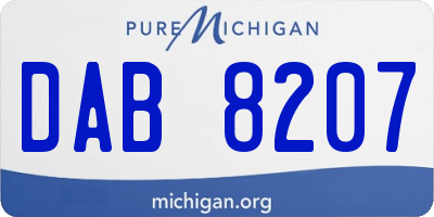 MI license plate DAB8207