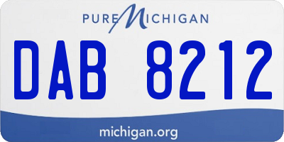 MI license plate DAB8212