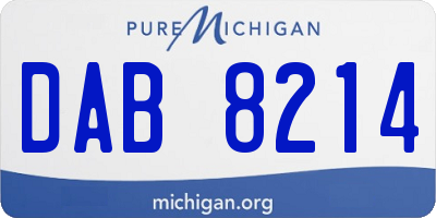 MI license plate DAB8214