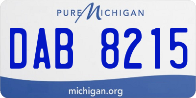 MI license plate DAB8215