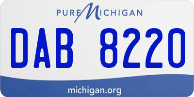 MI license plate DAB8220
