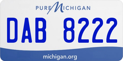 MI license plate DAB8222