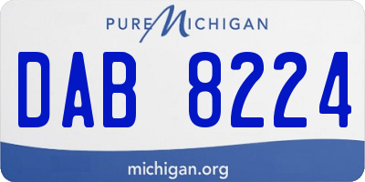 MI license plate DAB8224
