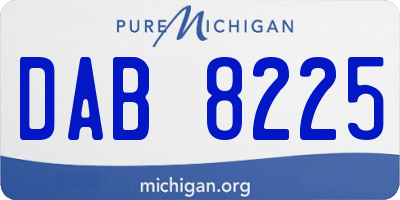 MI license plate DAB8225