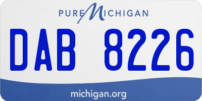 MI license plate DAB8226