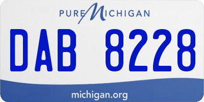 MI license plate DAB8228