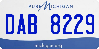 MI license plate DAB8229