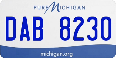 MI license plate DAB8230